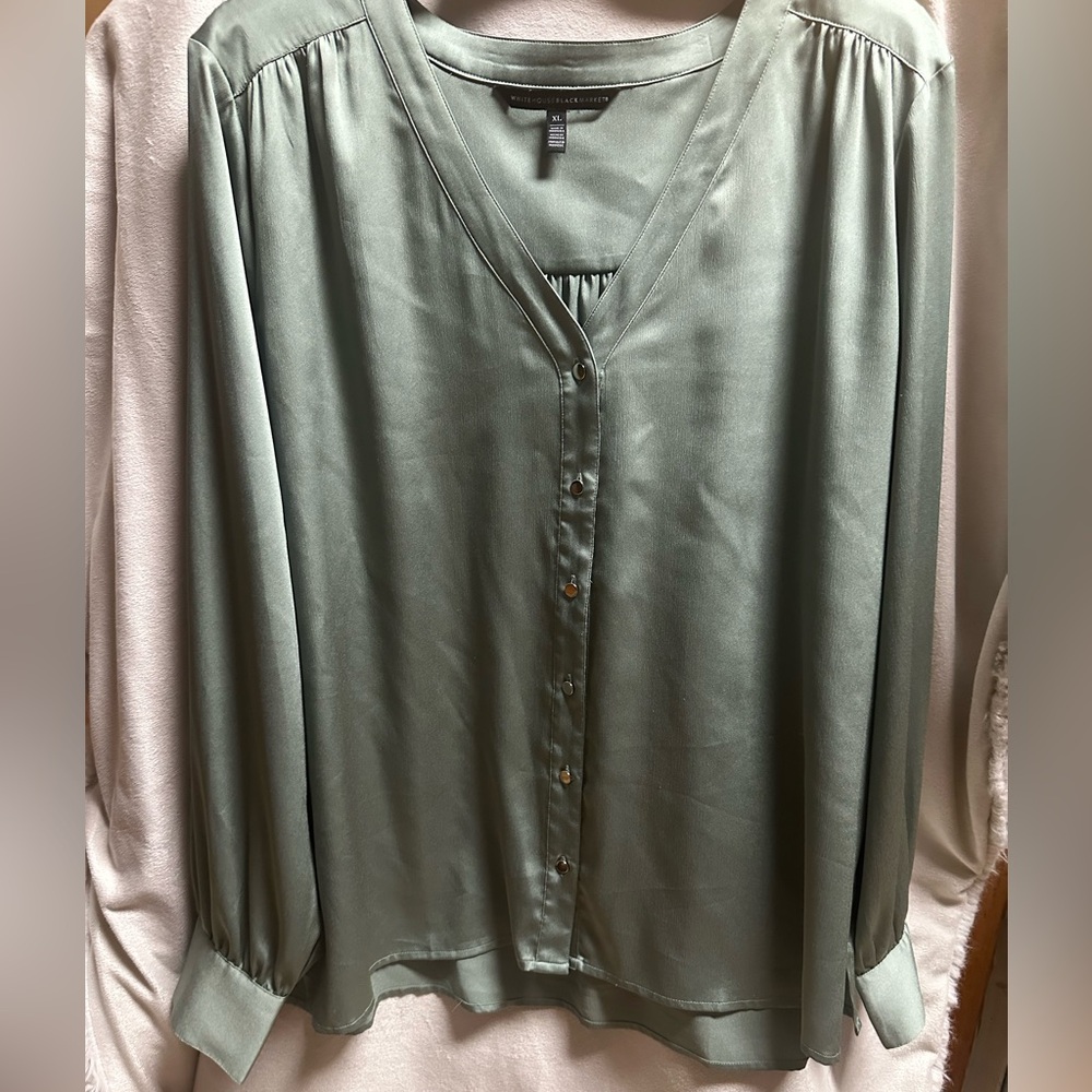 White House Black Market Elegant Green Women's Blouse